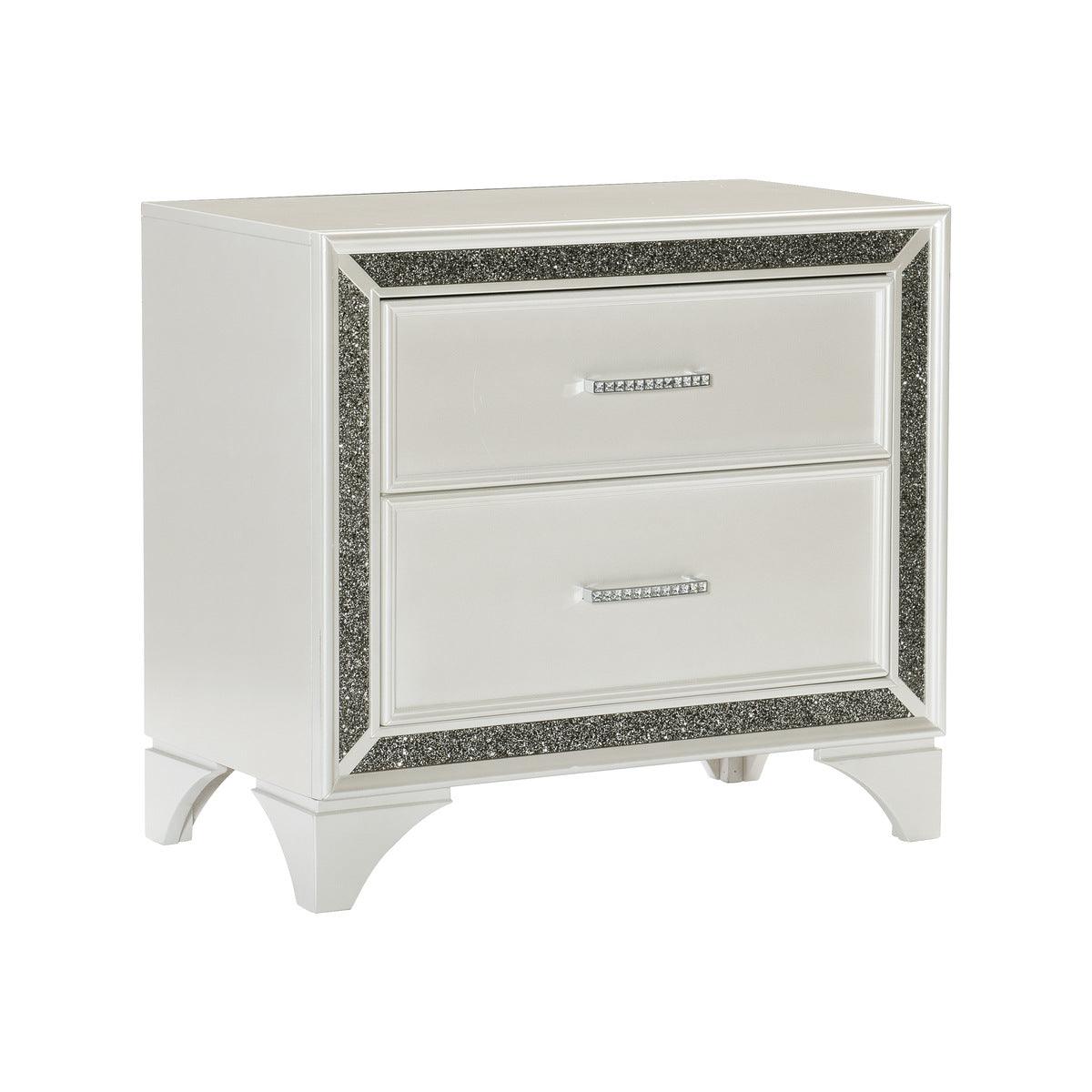 Homelegance - Salon Nightstand In Pearl White Metallic - 1572W-4 - ATL FURNITURE