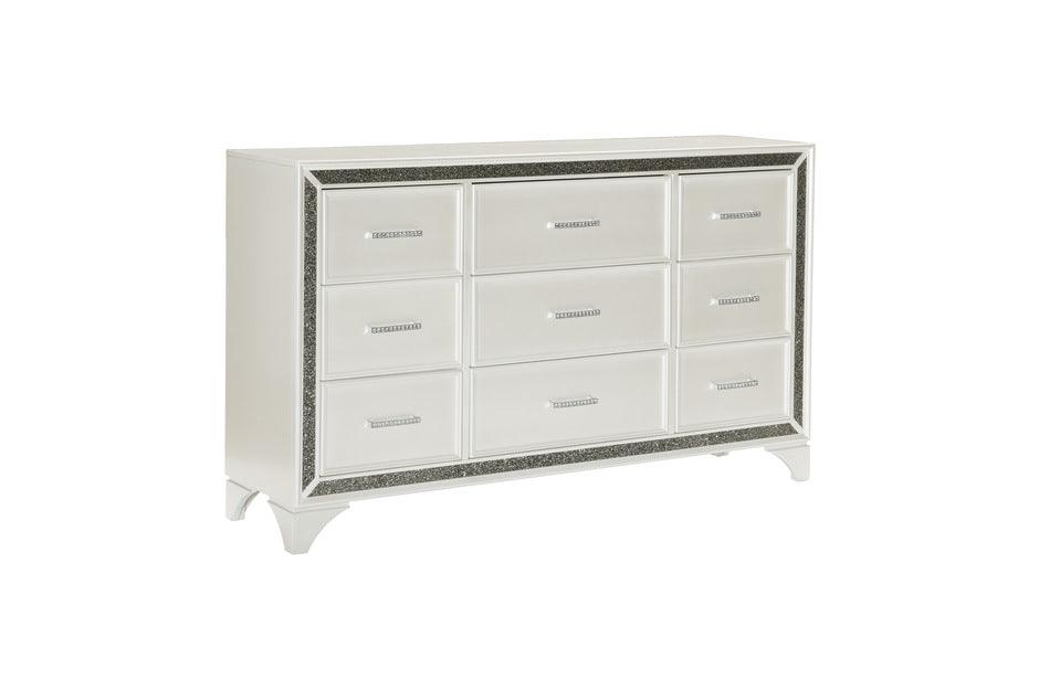 Homelegance - Salon Dresser And Mirror In Pearl White Metallic - 1572W-Dm - ATL FURNITURE