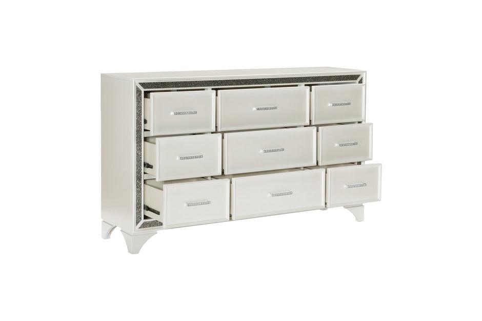 Homelegance - Salon Dresser And Mirror In Pearl White Metallic - 1572W-Dm - ATL FURNITURE