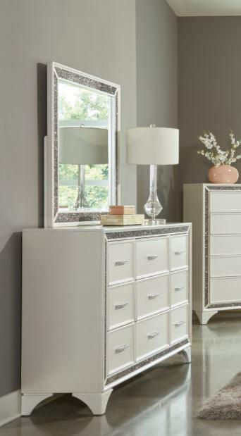 Homelegance - Salon Dresser And Mirror In Pearl White Metallic - 1572W-Dm - ATL FURNITURE