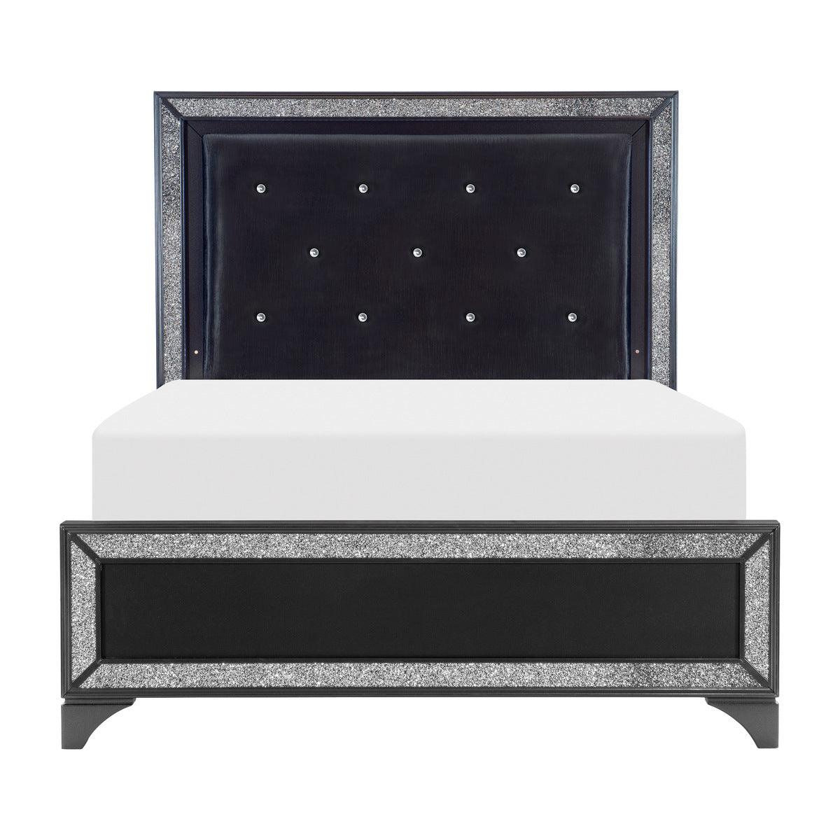 Homelegance - Salon Eastern King Bed In Pearl Black Metallic - 1572Bkk-1Ek - ATL FURNITURE