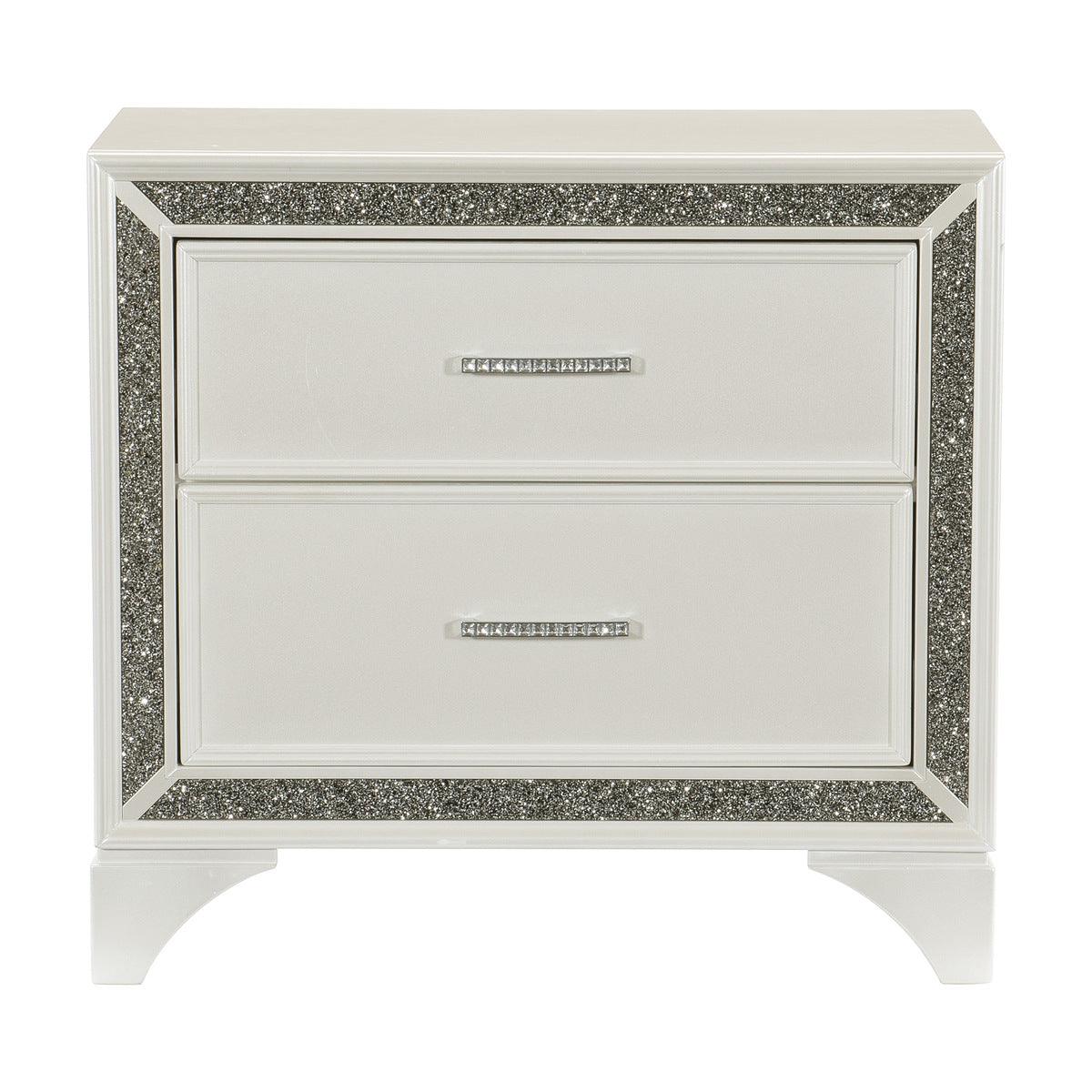 Homelegance - Salon Nightstand In Pearl White Metallic - 1572W-4 - ATL FURNITURE