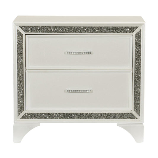 Homelegance - Salon Nightstand In Pearl White Metallic - 1572W-4 - ATL FURNITURE