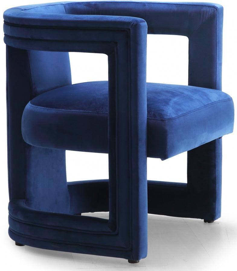 Blair Velvet Dining-Accent Chair In Navy - 530Navy - ATL FURNITURE