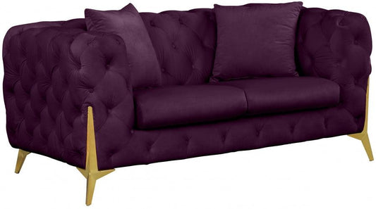 Meridian Furniture - Kingdom Velvet Loveseat In Purple - 695Purple-L - ATL FURNITURE