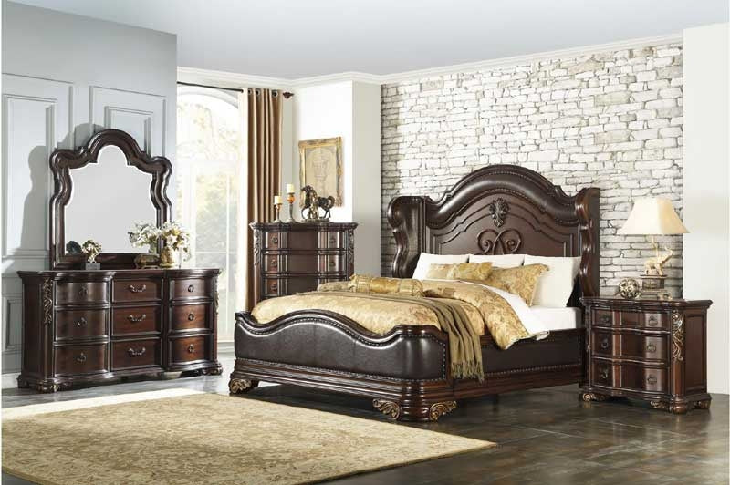 Homelegance - Royal Highlands 4 Piece Eastern King Bedroom Set In Rich Cherry - 1603K-1Ek-4 - ATL FURNITURE