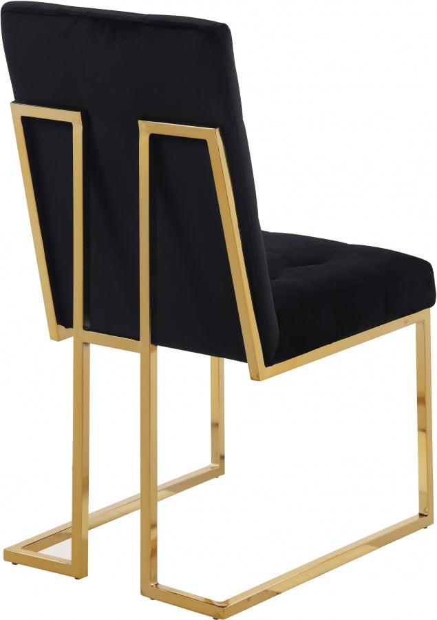 Meridian Furniture - Pierre Velvet Dining Chair In Black (Set Of 2) - 714Black-C - ATL FURNITURE