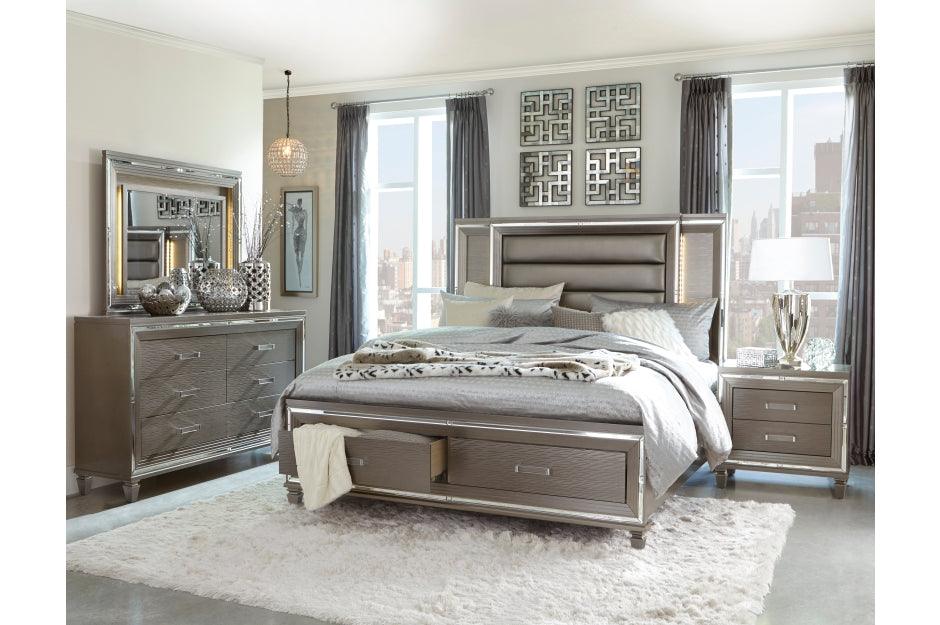 Homelegance - Tamsin Queen Platform Bed With Footboard Storage, Led Lighting - 1616-1 - ATL FURNITURE