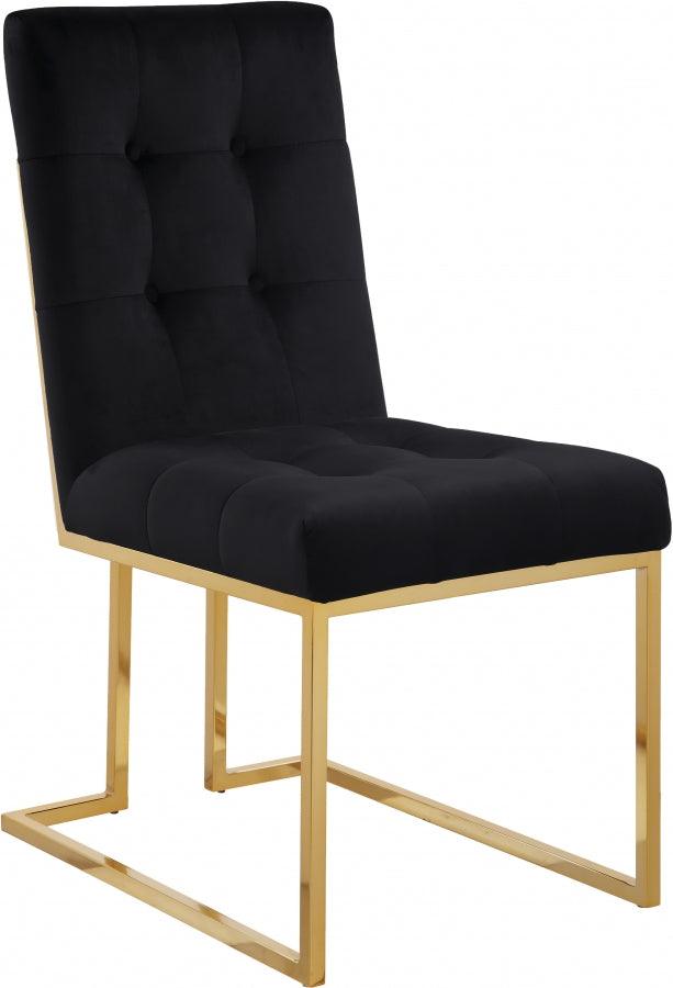 Meridian Furniture - Pierre Velvet Dining Chair In Black (Set Of 2) - 714Black-C - ATL FURNITURE