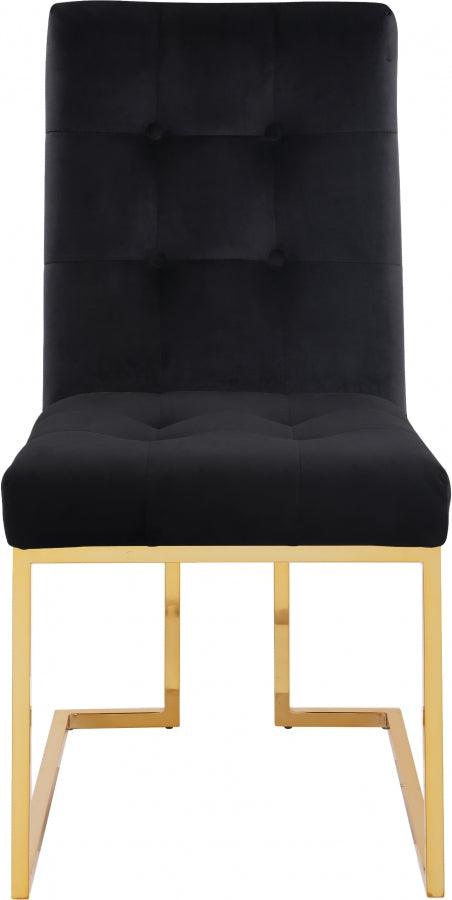 Meridian Furniture - Pierre Velvet Dining Chair In Black (Set Of 2) - 714Black-C - ATL FURNITURE