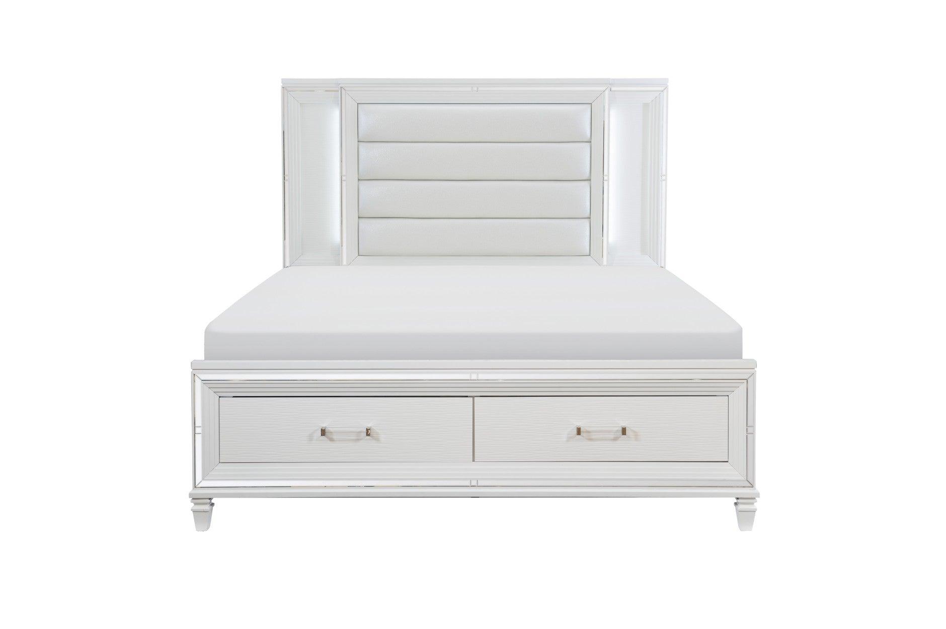 Homelegance - Tamsin 6 Piece Queen Platform Bedroom Set In White - 1616W-1-6Set - ATL FURNITURE