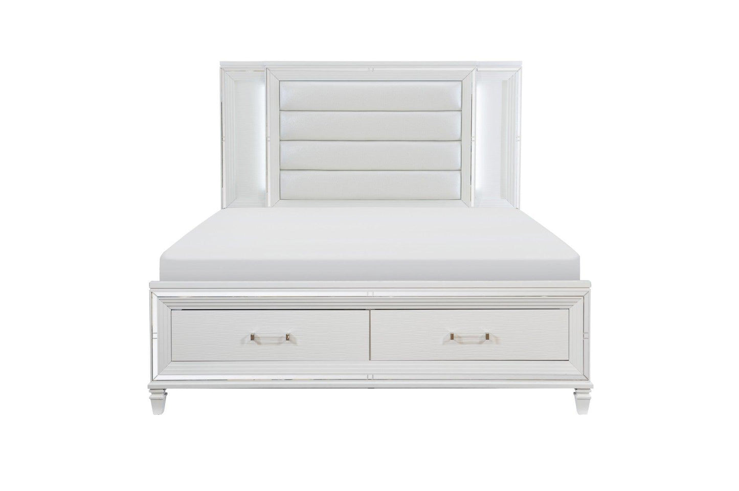 Homelegance - Tamsin Eastern King Platform Bed With Led Lighting And Footboard Storage In White - 1616Wk-1Ek* - ATL FURNITURE