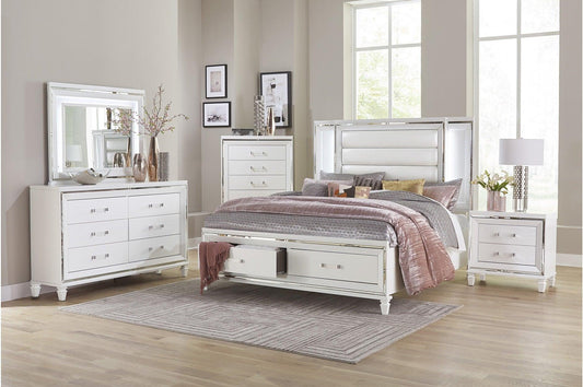 Homelegance - Tamsin 6 Piece Eastern King Platform Bedroom Set In White - 1616Wk-1Ek-6Set - ATL FURNITURE