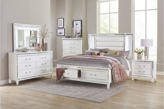 Homelegance - Tamsin 6 Piece Queen Platform Bedroom Set In White - 1616W-1-6Set - ATL FURNITURE