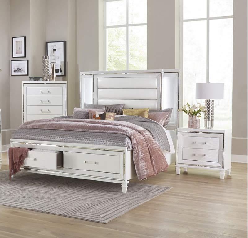 Homelegance - Tamsin 5 Piece Eastern King Platform Bedroom Set In White - 1616Wk-1Ek-5Set - ATL FURNITURE