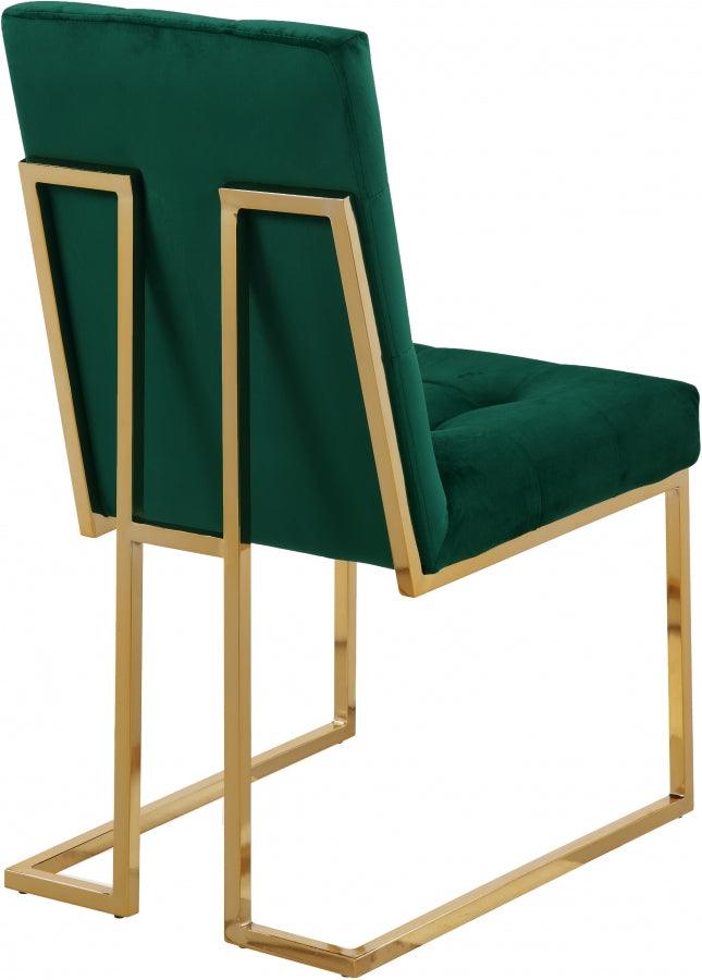 Meridian Furniture - Pierre Velvet Dining Chair In Green (Set Of 2) - 714Green-C - ATL FURNITURE