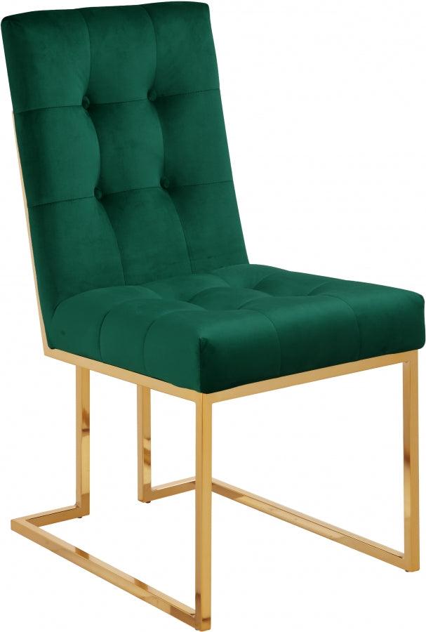 Meridian Furniture - Pierre Velvet Dining Chair In Green (Set Of 2) - 714Green-C - ATL FURNITURE