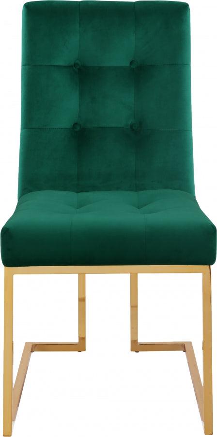 Meridian Furniture - Pierre Velvet Dining Chair In Green (Set Of 2) - 714Green-C - ATL FURNITURE