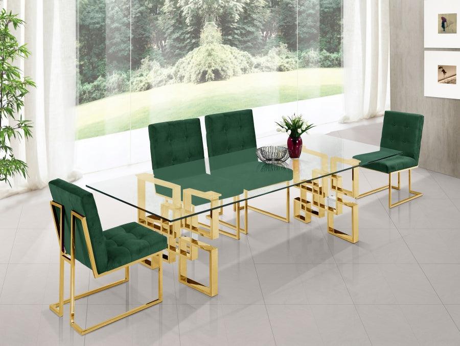 Meridian Furniture - Pierre Velvet Dining Chair In Green (Set Of 2) - 714Green-C - ATL FURNITURE