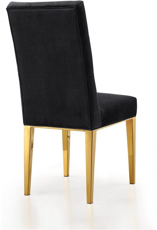 Meridian Furniture - Capri Velvet Dining Chair In Black (Set Of 2) - 716Black-C - ATL FURNITURE