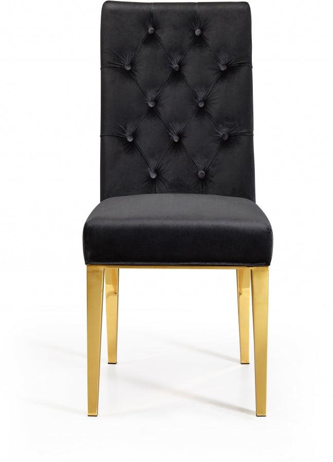 Meridian Furniture - Capri Velvet Dining Chair In Black (Set Of 2) - 716Black-C - ATL FURNITURE