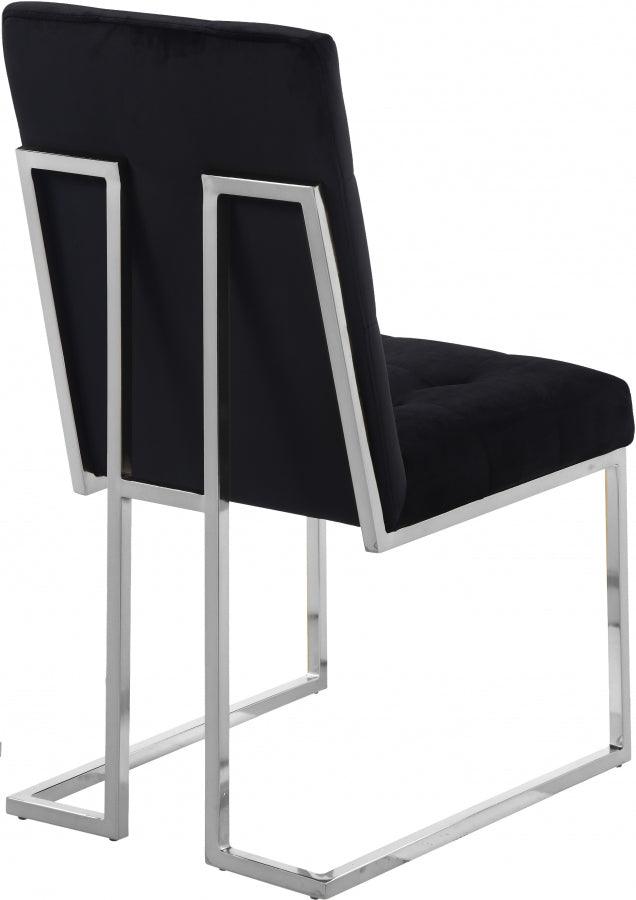 Meridian Furniture - Alexis Velvet Dining Chair In Black (Set Of 2) - 731Black-C - ATL FURNITURE