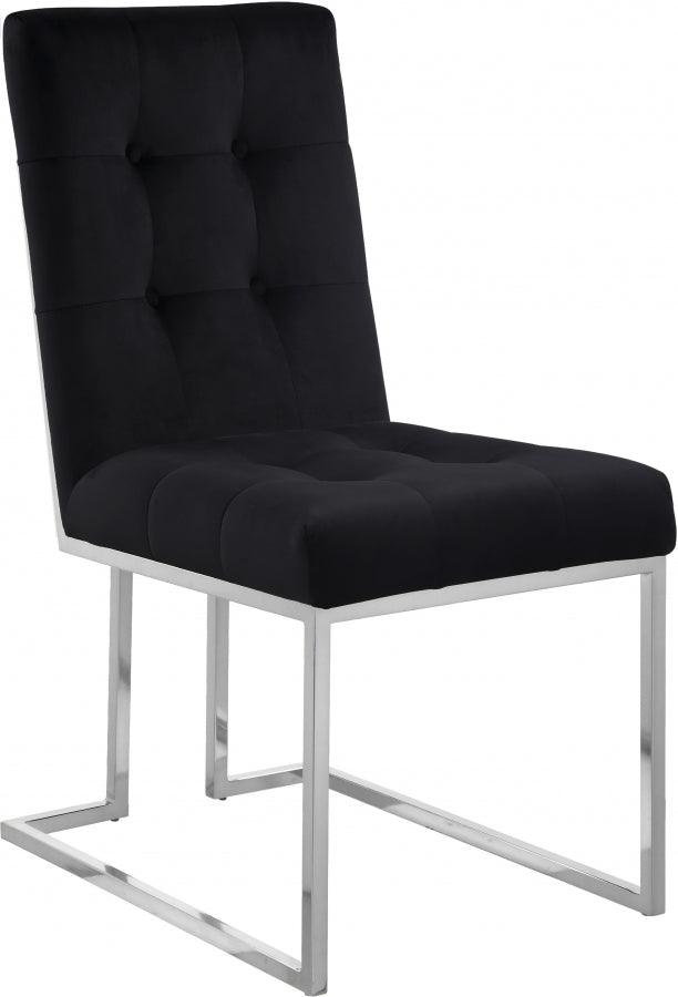 Meridian Furniture - Alexis Velvet Dining Chair In Black (Set Of 2) - 731Black-C - ATL FURNITURE