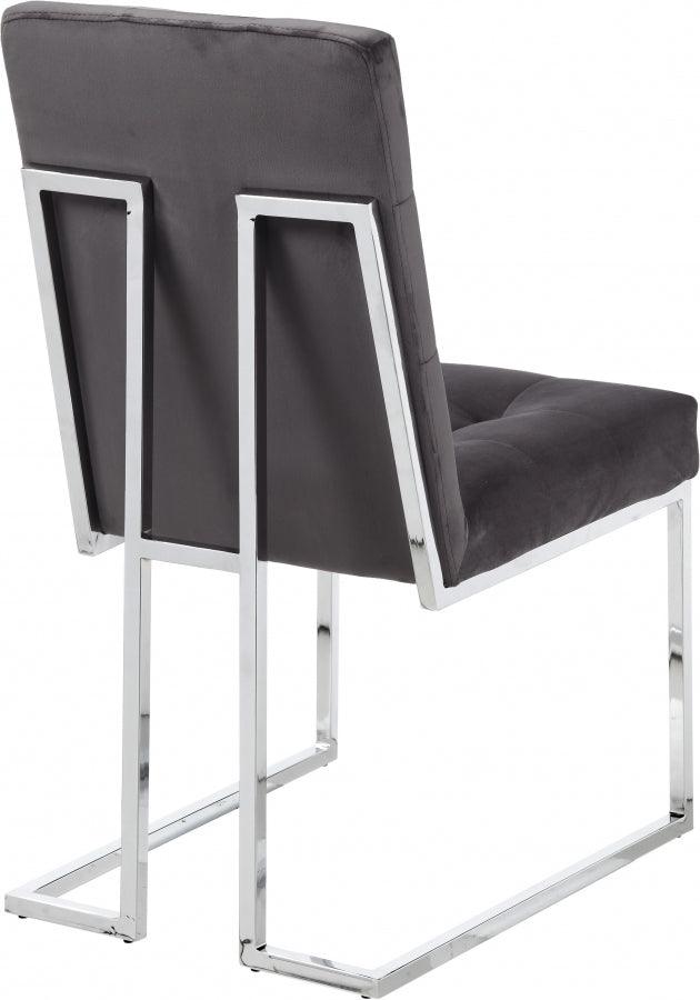 Meridian Furniture - Alexis Velvet Dining Chair In Grey (Set Of 2) - 731Grey-C - ATL FURNITURE