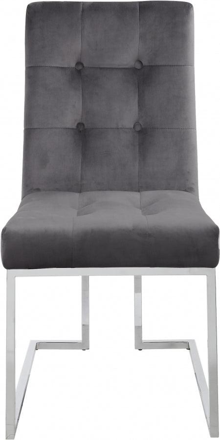 Meridian Furniture - Alexis Velvet Dining Chair In Grey (Set Of 2) - 731Grey-C - ATL FURNITURE