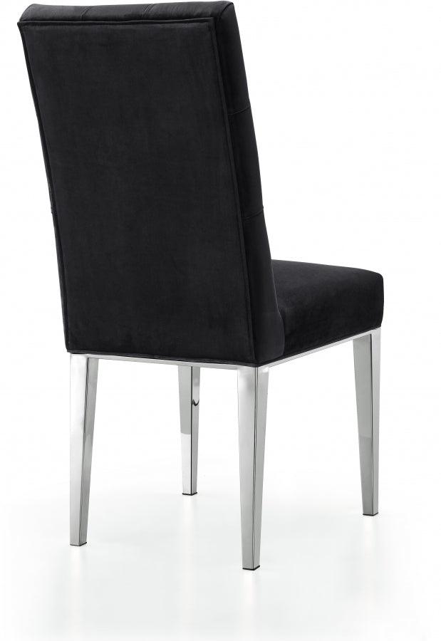 Meridian Furniture - Juno Velvet Dining Chair In Black (Set Of 2) - 732Black-C - ATL FURNITURE