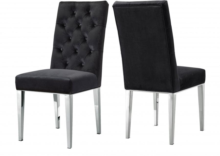 Meridian Furniture - Juno Velvet Dining Chair In Black (Set Of 2) - 732Black-C - ATL FURNITURE