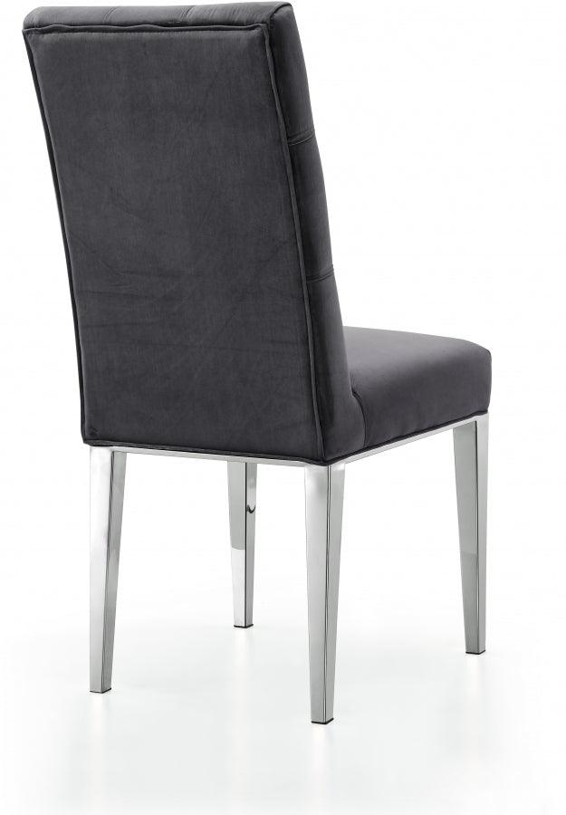 Meridian Furniture - Juno Velvet Dining Chair In Grey (Set Of 2) - 732Grey-C - ATL FURNITURE