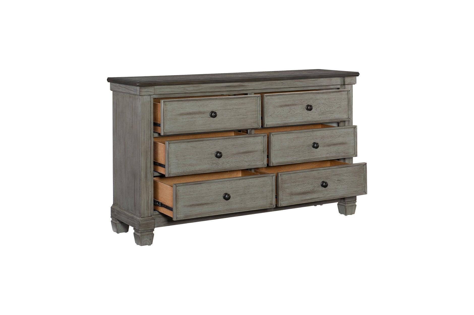 Homelegance - Weaver Dresser With Mirror In Antique Gray - 1626Gy-6 - ATL FURNITURE