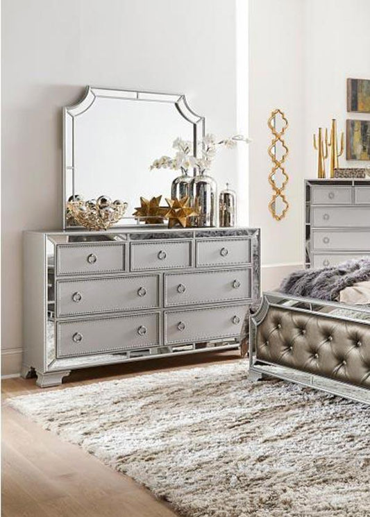 Homelegance - Avondale Dresser With Mirror In Silver - 1646-Dm - ATL FURNITURE