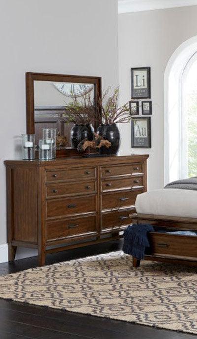 Homelegance - Frazier Park Dresser With Mirror In Brown Cherry - 1649-Dm - ATL FURNITURE