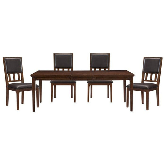 Homelegance - Frazier Park 5 Piece Dining Room Set In Brown Cherry - 1649-82-5Set - ATL FURNITURE