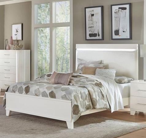 Kerren Eastern King Bed, Led Lighting In White High Gloss - 1678Wk-1Ek* - ATL FURNITURE