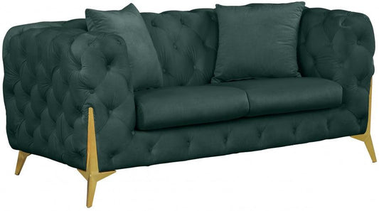 Meridian Furniture - Kingdom Velvet Loveseat In Green - 695Green-L - ATL FURNITURE