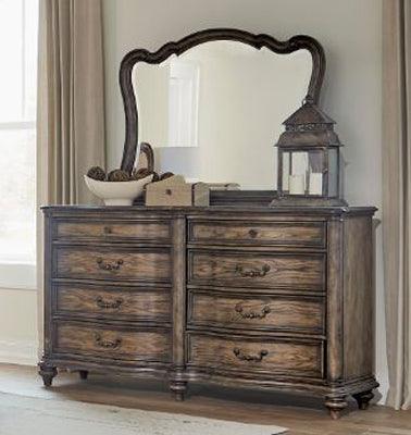 Homelegance - Heath Court Dresser And Mirror In Brown Oak - 1682-Dm - ATL FURNITURE