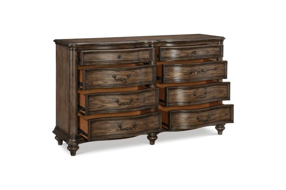 Homelegance - Heath Court Dresser And Mirror In Brown Oak - 1682-Dm - ATL FURNITURE