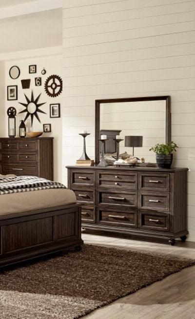 Homelegance - Cardano Dresser With Mirror In Driftwood Charcoal - 1689-6 - ATL FURNITURE