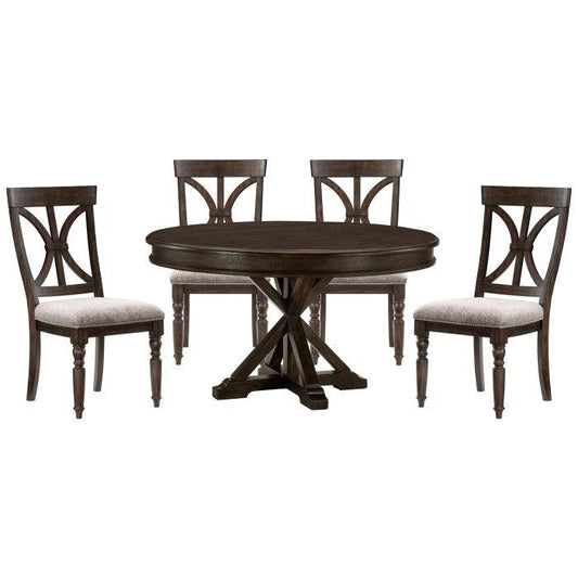 Homelegance - Cardano 5 Piece Dining Room Set In Driftwood Charcoal - 1689-54-5Set - ATL FURNITURE