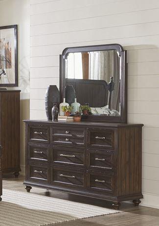 Homelegance - Logandale Dresser And Mirror In Charcoal - 1689P-5-6N - ATL FURNITURE