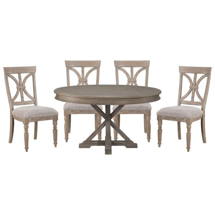 Homelegance - Cardano 5 Piece Dining Room Set In Driftwood Light Brown - 1689Br-54-5Set - ATL FURNITURE