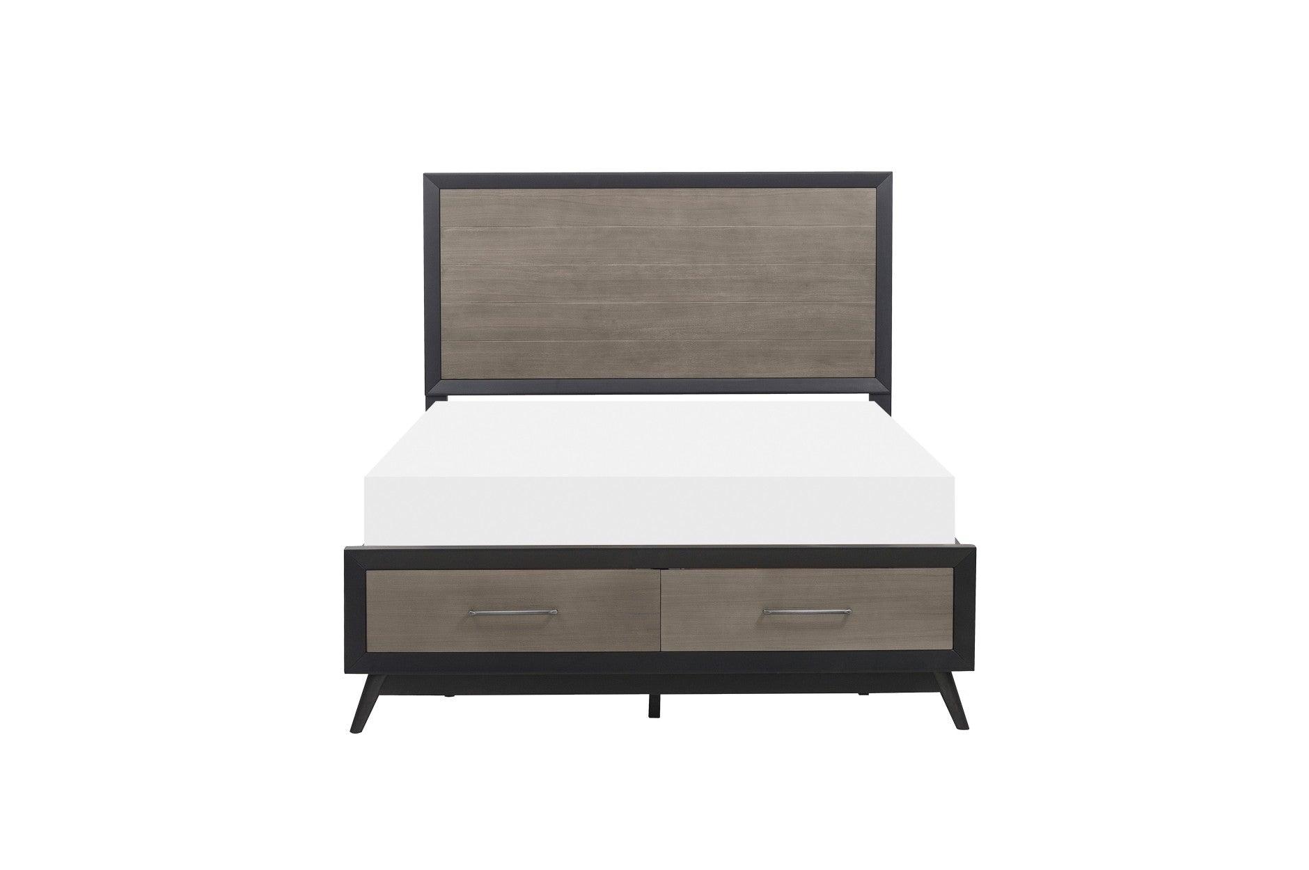 Homelegance - Raku 3 Piece Eastern King Platform Bedroom Set In Gray And Black - 1711K-1Ek-3Set - ATL FURNITURE