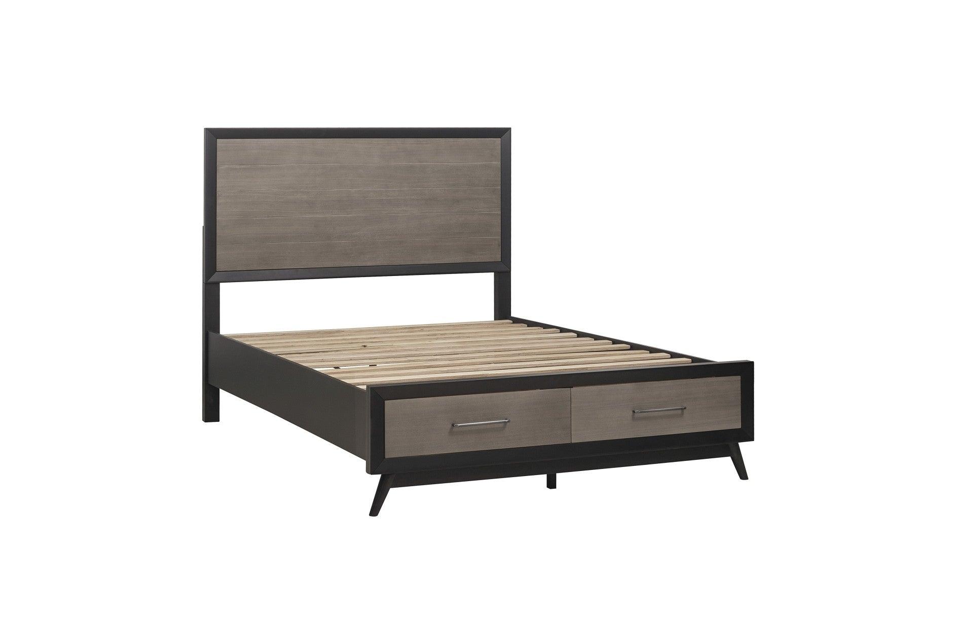 Homelegance - Raku 3 Piece Queen Platform Bedroom Set In Gray And Black - 1711-1-3Set - ATL FURNITURE