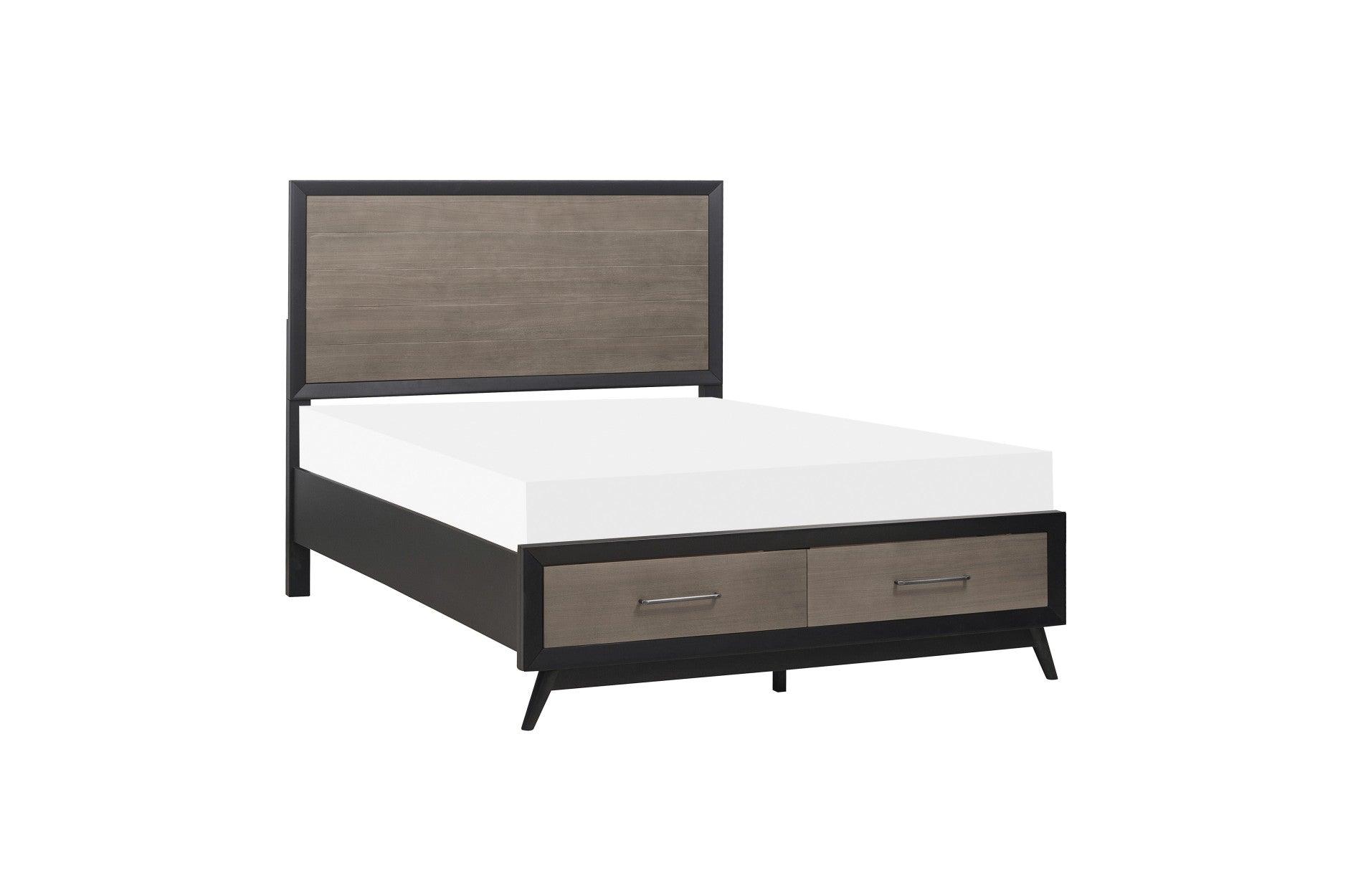 Homelegance - Raku 6 Piece Queen Platform Bedroom Set In Gray And Black - 1711-1-6Set - ATL FURNITURE