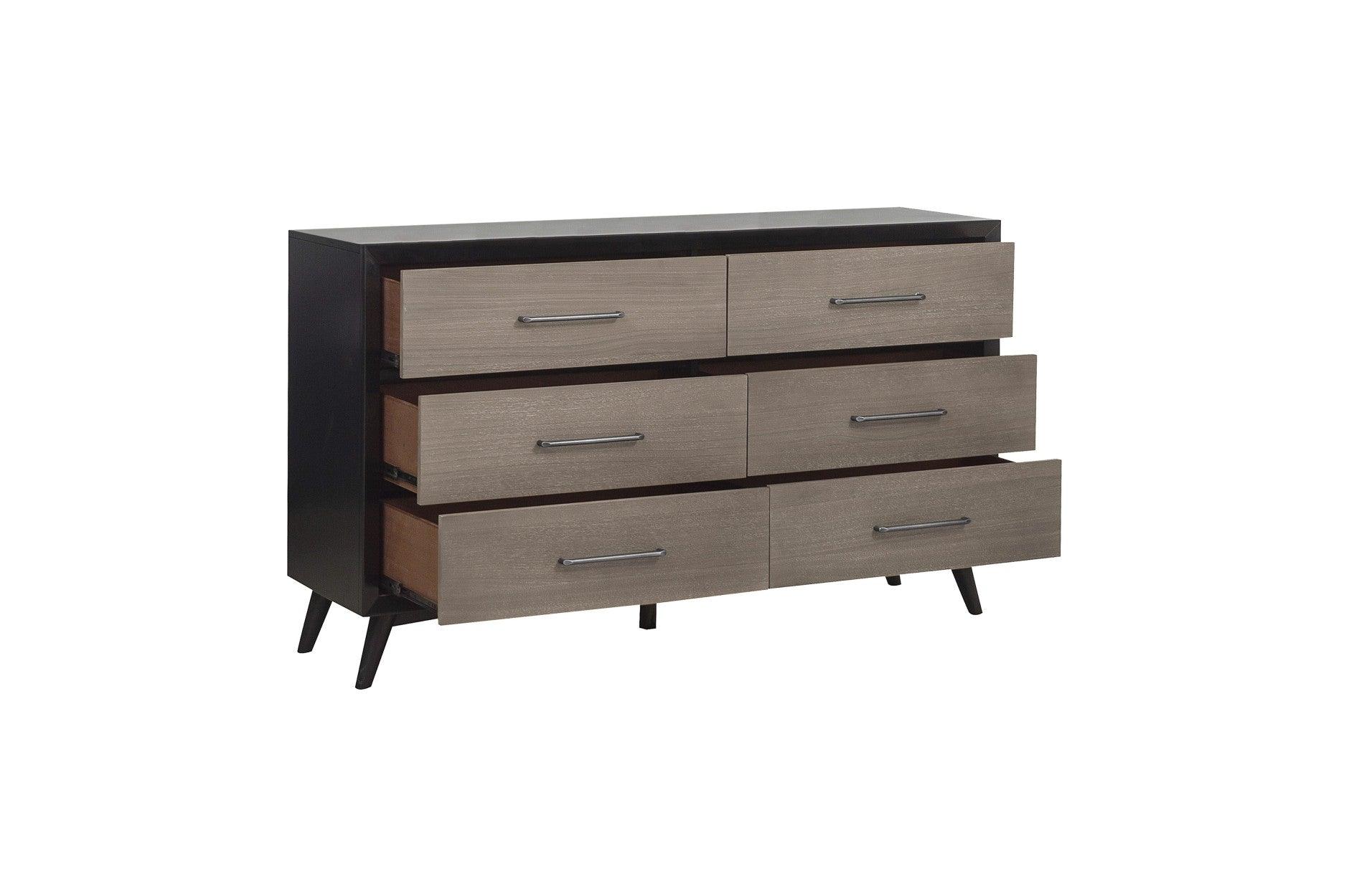 Homelegance - Raku Dresser With Mirror In Gray And Black - 1711-6 - ATL FURNITURE