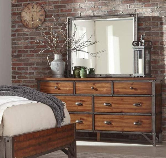 Homelegance - Holverson Brown Milk Crate Dresser And Mirror - 1715-5-6 - ATL FURNITURE