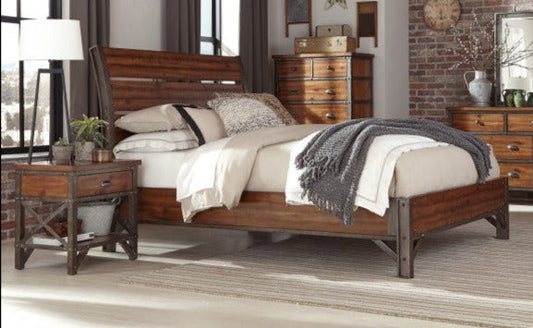 Homelegance - Holverson Brown Milk Crate 3 Piece Queen Sleigh Bedroom Set - 1715-1-3 - ATL FURNITURE